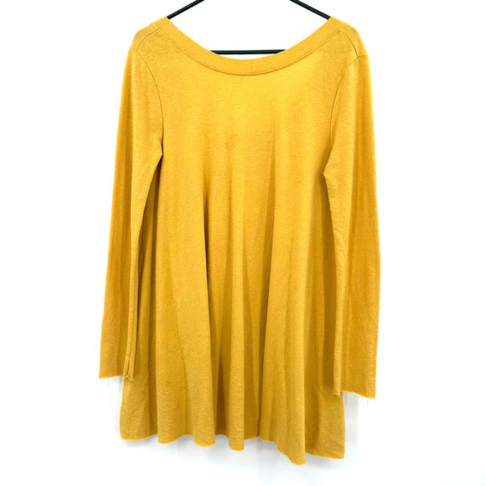 FP Beach Free People size XS/S yellow long sleeve blouse‎ tunic cotton blend